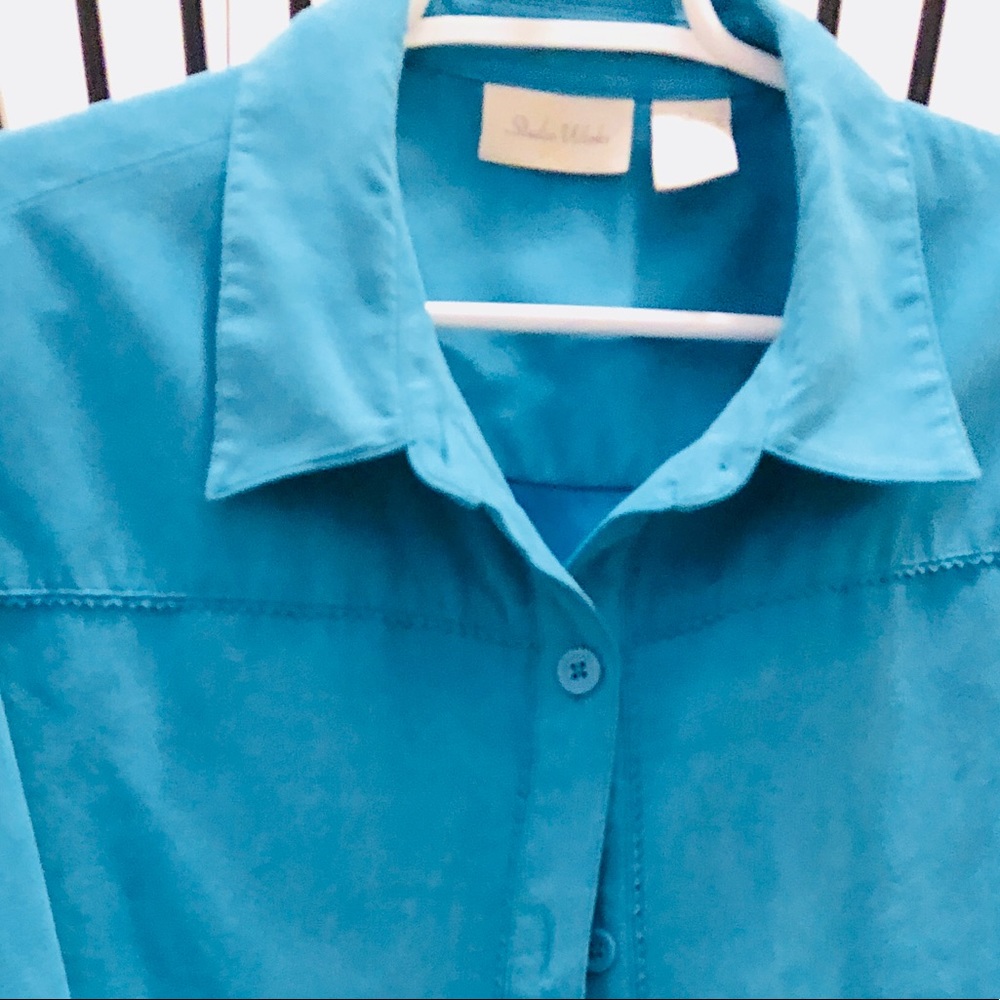 Western style w/suede feel long sleeve button up